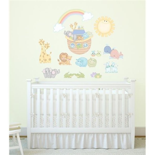 Borders Unlimited Borders Unlimited 10024 Noahs Pastel Pairs Applique Wall Decal Stickers; Blue - Super Jumbo 10024